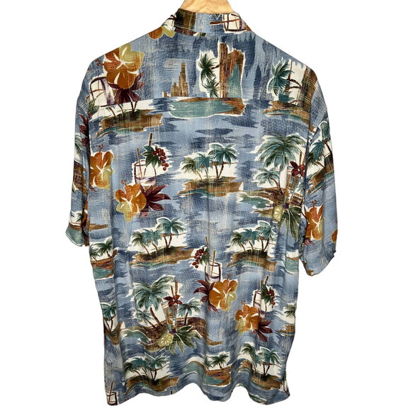 Lot of 3 VINTAGE y2k Hawaiian Shirts L 100% Rayon Button Down Island Tropical - Picture 4 of 13